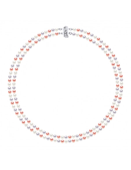 Collar Double Beads 6-7 mm - Cylinder Clasp - 925 Silver - Talmont