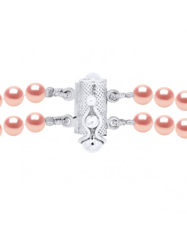 Collier Double Rang de Perles 6-7 mm - Fermoir...
