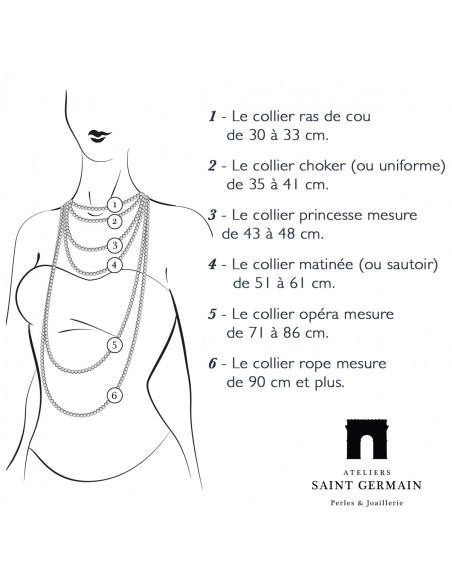 Sautoir de Perles Semi Baroques 6-7 mm - Longueur 80 cm - Argent 925 - BELMONT
