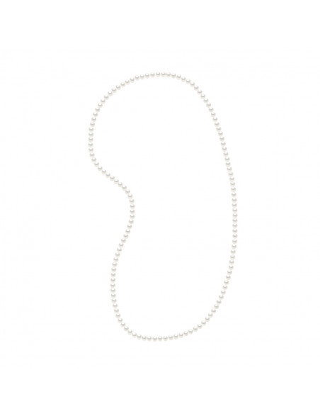 Sautoir de Perles Semi Baroques 6-7 mm - Longueur 80 cm - Argent 925 - BELMONT