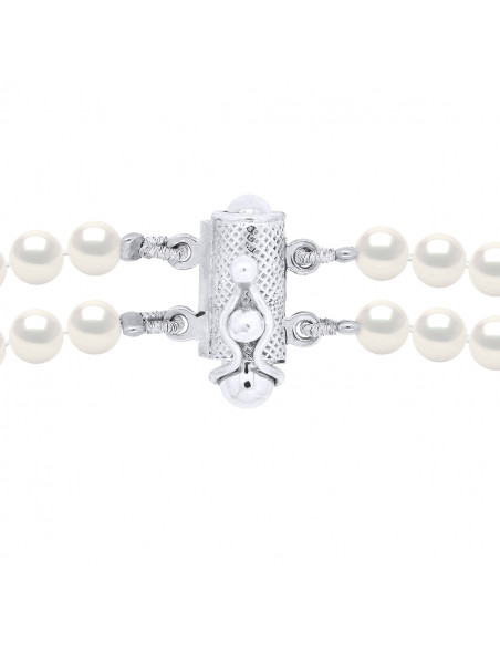 Bracelet Double Rang de Perles 5-6 mm - Argent 925 - RONSIN