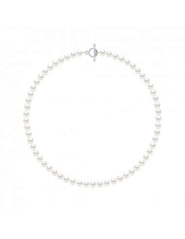 Collier Rang de Perles Semi Rondes 6-7 mm -...