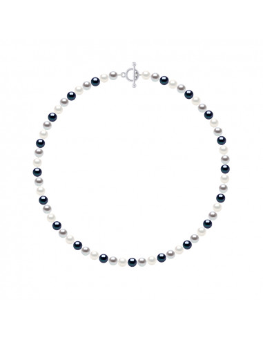 Collier Rang de Perles Semi Rondes 6-7 mm -...