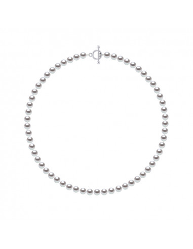 Collier Rang de Perles Semi Rondes 6-7 mm -...