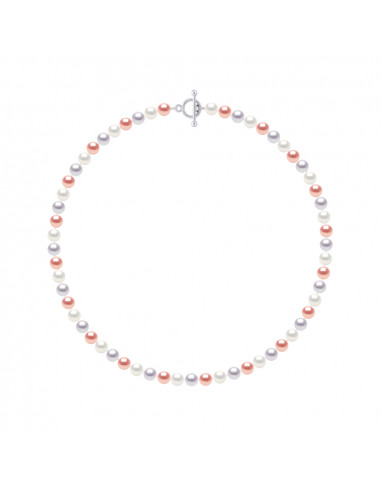 Collier Rang de Perles Semi Rondes 6-7 mm -...