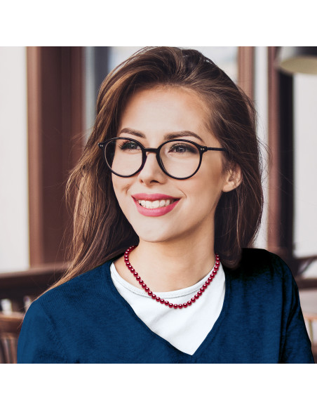 Necklace Semi Round Beads 6-7 mm - Stick Clasp - Silver 925 - Orsay