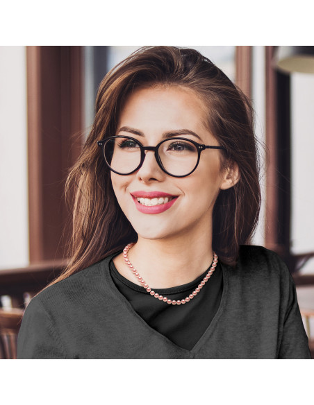 Necklace Semi Round Beads 6-7 mm - Stick Clasp - Silver 925 - Orsay