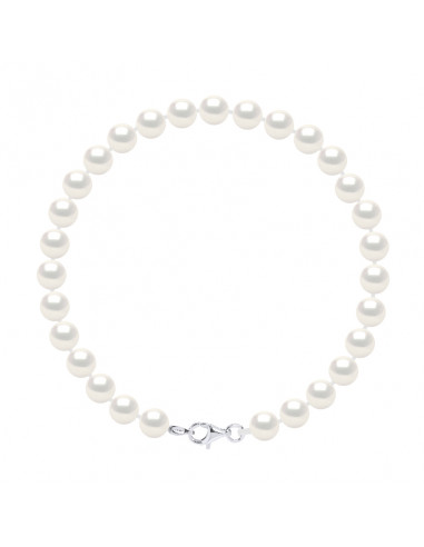 Bracelet Rang de Perles 6-7 mm - Fermoir Mousqueton - Argent 925 - AUTEUIL