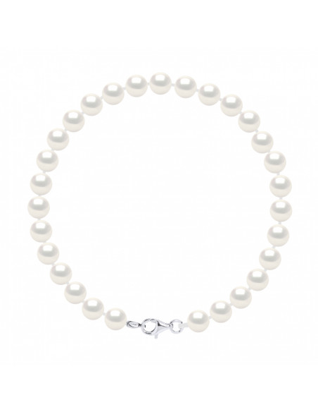 Bracelet Rang de Perles 6-7 mm - Fermoir Mousqueton - Argent 925 - AUTEUIL