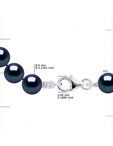 Bracelet Rang de Perles 6-7 mm - Fermoir Mousqueton - Argent 925 - AUTEUIL