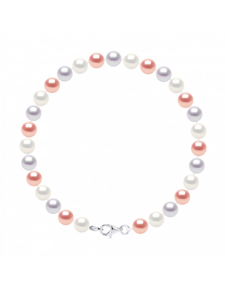 Bracelet Rang de Perles 6-7 mm - Fermoir Mousqueton - Argent 925 - AUTEUIL