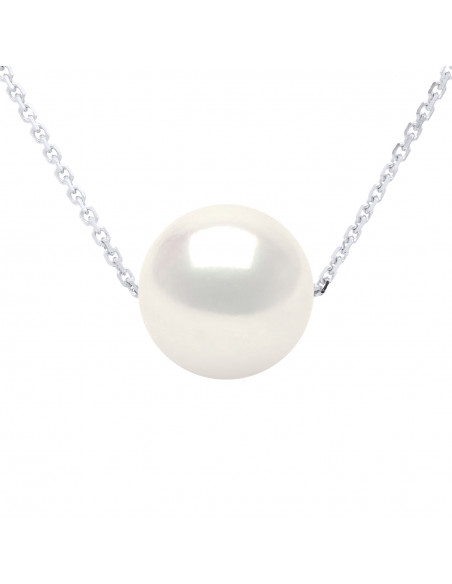 Round Pearl Necklace 8-9 mm - Forçat Chain - Silver 925 - Biarritz