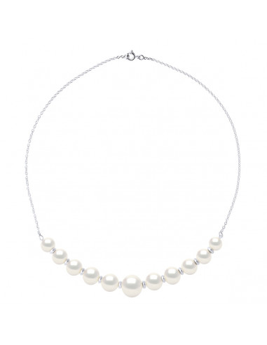 Collier Chaînage Perles Rondes de 8 à 12 mm -...