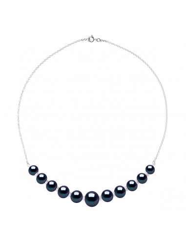 Collier Chaînage Perles Rondes de 8 à 12 mm -...