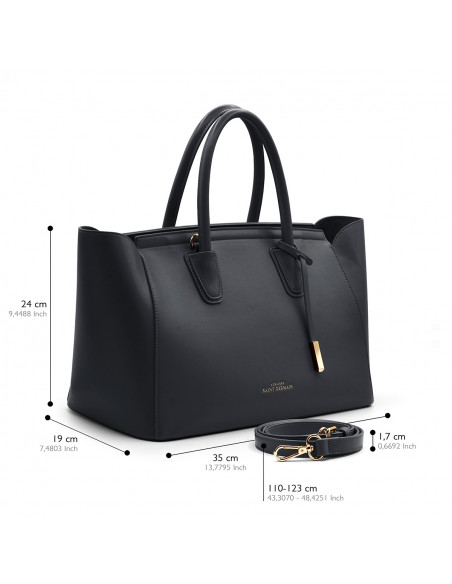 Levallois Cabas Handbag - Black