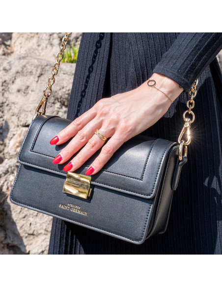 Sac épaule Baguette SAINT CLOUD - NOIR