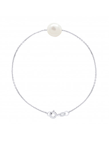 Bracelet Chainage Perle 10-11 mm - Argent 925 -...