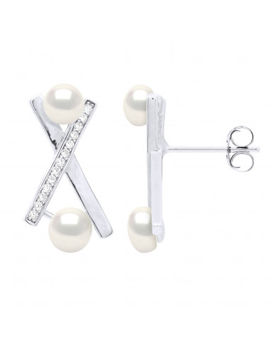 Boucles d'Oreilles Joaillerie Perles Boutons 4...