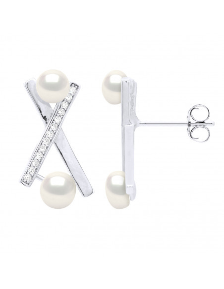 Boucles d'Oreilles Joaillerie Perles Boutons 4 et 5 mm - Argent 925 - BANUILS