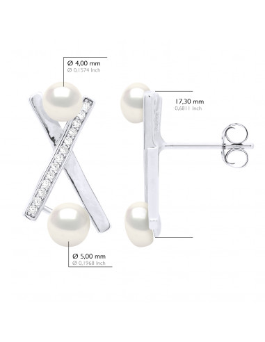 Boucles d'Oreilles Joaillerie Perles Boutons 4...