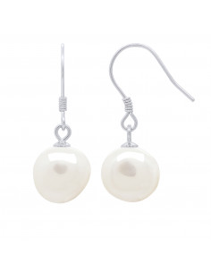 Baroque pearl earrings 10-11 mm - System Hooks - Silver...
