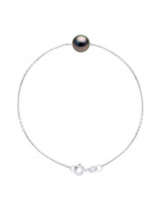 Round Tahitian Bead Bracelet 8-9 mm - Forçat Chain -...
