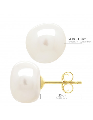 Boucles d'Oreilles Perles Baroques 10 mm - Or...