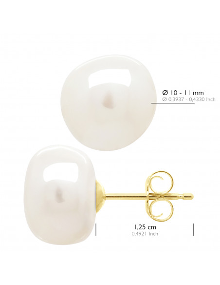Boucles d'Oreilles Perles Baroques 10 mm - Or 375 - RAMBOUILLET