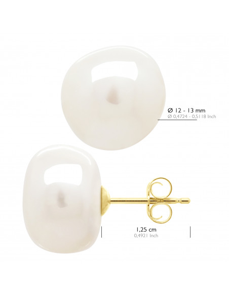 Baroque Bead Earrings 12 mm - Gold 375 - Etampes