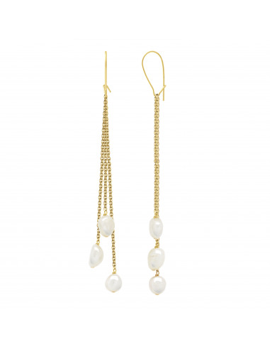 Boucles d'Oreilles Pendantes Perles Baroques...