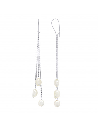 Boucles d'Oreilles Pendantes Perles Baroques...