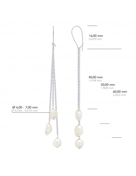 Boucles d'Oreilles Pendantes Perles Baroques 6-7 mm - Système Imperdable - Or 375 - POMPADOUR