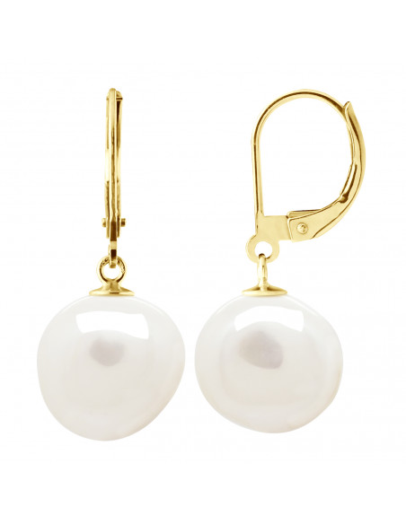 Baroque pearl earrings 12-13 mm - BRISURE SYSTEM - OR 375 - RIGHT RIVE