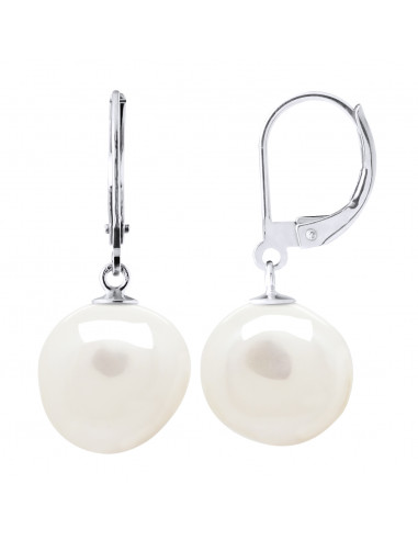 Boucles d'Oreilles Pendantes Perles Baroques 12-13 mm - Système Brisures - Or 375 - RIVE DROITE