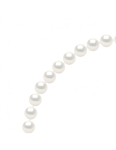 Bracelet Rang de Perles Semi Rondes 6-7 mm - Fermoir Ergonomique - Or 375 - BASTION