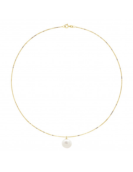 Baroque Pearl Necklace 12-13 mm - Venetian Chain - Gold 375 - Ronsard