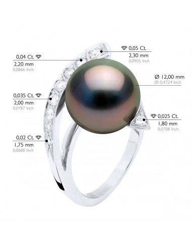 Ring Round Jewelery Tahitian Pearl Round 12-13...