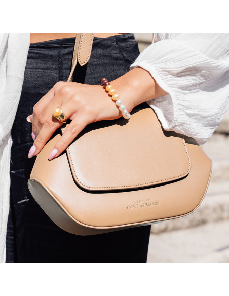 SAINT GERMAIN Trotter Shoulder Bag - Nude