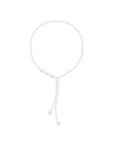 Collier Rang de Perles Semi-Rondes 5-6 mm - Fermoir Baton - Argent 925 - Saint Louis