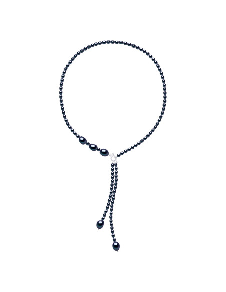 Collier Rang de Perles Semi-Rondes 5-6 mm - Fermoir Bâton - Argent 925 - SAINT LOUIS