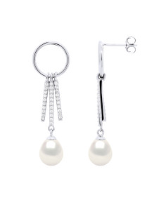 Boucles d'Oreilles Perles Poires 8-9 mm - Système...