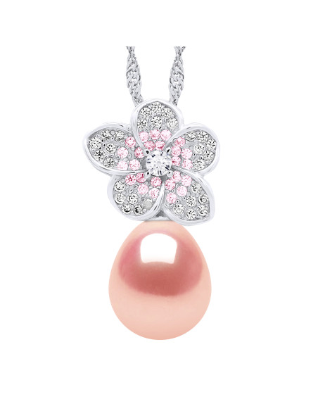 Collier Perle de Tahiti Ronde 9-10 mm - Chaîne Singapour - Or 750 - RAPANUI