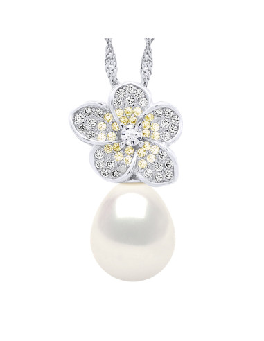 Collier Perle de Tahiti Ronde 9-10 mm - Chaîne...