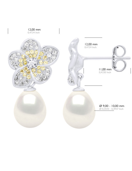 Boucles d'Oreilles Perles Boutons - Système Crochets - Argent 925 - LAVANDOU