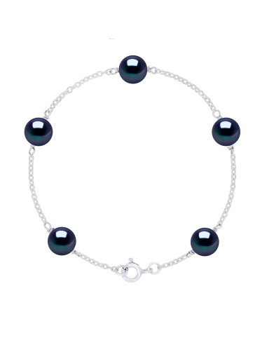Bracelet 5 Perles de Culture Rondes - Argent 925 - CAP d'AIL