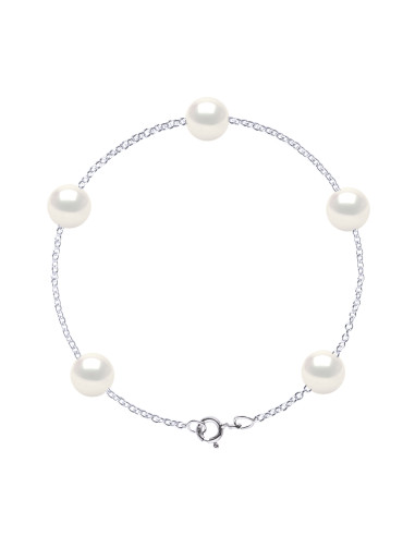 Bracelet Perles de Culture Ronde - Argent 925 -...