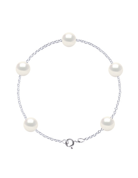 Bracelet 5 Perles de Culture Rondes - Argent 925 - CAP d'AIL