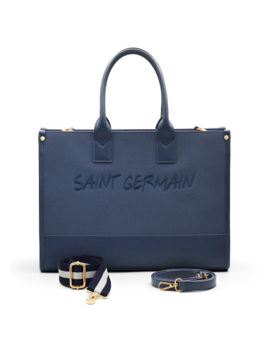 Latin Quarter Cabas Handbag - Navy Blue