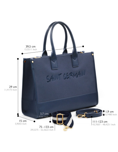 Latin Quarter Cabas Handbag - Navy Blue