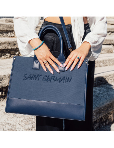 Latin Quarter Cabas Handbag - Navy Blue